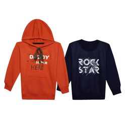 VIMAL JONNEY Kids Pack of 2 Typography Printed Fleece Pullover Sweatshirt-image-89