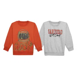 VIMAL JONNEY Kids Pack Of 2 Printed Round Neck Fleece Pullover Sweatshirt-picture-21