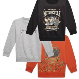 VIMAL JONNEY Kids Pack Of 3 Graphic Printed Cotton Fleece Pullover Sweatshirts-picture-52