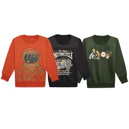 VIMAL JONNEY Kids Pack Of 3 Graphic Printed Fleece Pullover-picture-41