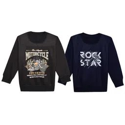 VIMAL JONNEY Kids Pack of 2 Typography Printed Fleece Pullover Sweatshirt-37