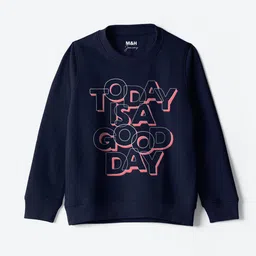 M&H Juniors Girls Tyography Printed Ribbed Cotton Sweatshirt-picture-10
