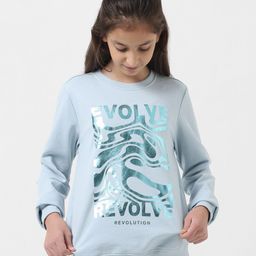 Vero Moda Girls Typography Printed Ribbed Sweatshirt-picture-6