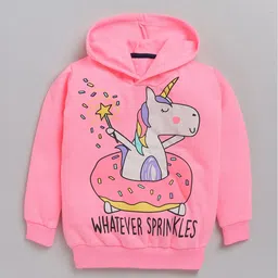 Lazy Shark Girls Graphic Printed Hooded  Cotton Pullover-picture-43