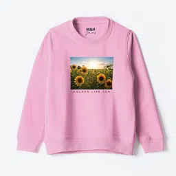 M&H Juniors Girls Graphic Printed Full Sleeves Ribbed Pullover-image-99