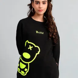 GRIFFEL Graphic Printed Fleece Pullover Sweatshirt-picture-19