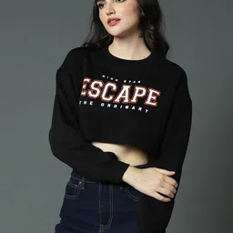 High Star Typography Printed Full Sleeves Crop Sweatshirt-picture-26