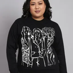 BEYOUND SIZE - THE DRY STATE Plus Size Graphic Printed Fleece Sweatshirt-16