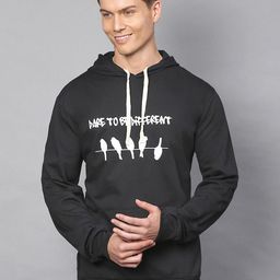 Campus Sutra Men Black Printed Hooded Sweatshirt-picture-42
