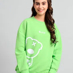 GRIFFEL Graphic Printed Fleece Pullover Sweatshirt-picture-4