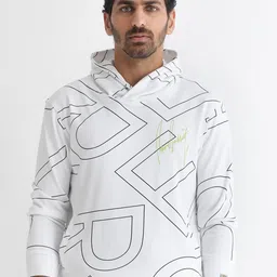 RARE RABBIT Men Mamoth Typography Printed Hooded Sweatshirt-56