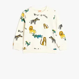 Koton Boys Graphic Printed Long Sleeves Cotton Sweatshirt-image-98