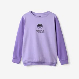 The Souled Store Boys Lavender Black Panther: The Warrior Printed Pullover Sweatshirt-picture-35