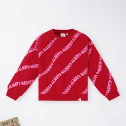 Ed-a-Mamma Girls Red Printed Sweatshirt-image-77