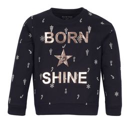 PLUM TREE Girls Black Typography and Conversational Print Cotton Sweatshirt-image-6