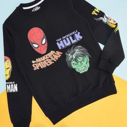 Pantaloons Junior Boys Spider-Man & Hulk Printed Pullover Cotton Sweatshirt-image-24