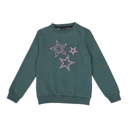 CREMLIN CLOTHING Girls Green Printed Sweatshirt-image-67