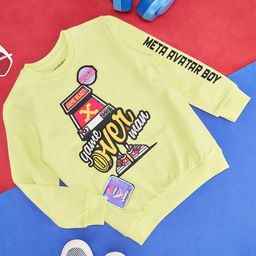 Pantaloons Junior Boys Typography Printed Cotton Pullover Sweatshirt-49