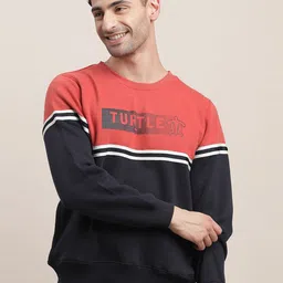 Turtle Men Typography Printed Longline Pullover Sweatshirt-picture-36