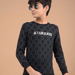 Crimsoune Club Boys Checked Printed Sweatshirt-picture-29