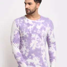 DOOR74 Men Lavender Cotton Printed Sweatshirt-image-94
