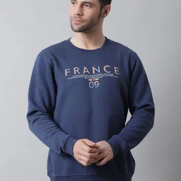 Rodamo Men Typhography  Printed Fleece Pullover Sweatshirt-picture-34