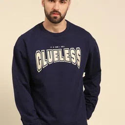 recast Typography Printed Oversized Drop shoulder Pure Cotton Pullover Sweatshirt-image-68
