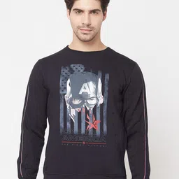 Octave Men Navy Blue Printed Sweatshirt-image-41