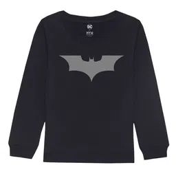 DC by Wear Your Mind Unisex Kids Navy Blue Graphic Printed Cotton Sweatshirt-image-17