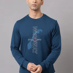 Richlook Men Navy Blue Printed Sweatshirt-image-65