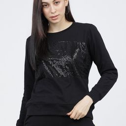 Tokyo Talkies Women Black Embellished Sweatshirt-image-62
