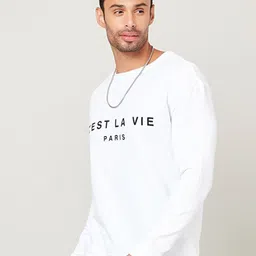 Styli Men Typography Print Pure Cotton Boxy Sweatshirt-image-64