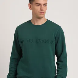 Turtle Typography Printed Round Neck Cotton Pullover Sweatshirt-image-85