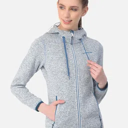 Woodland Women Blue Hooded Sweatshirt-image-85