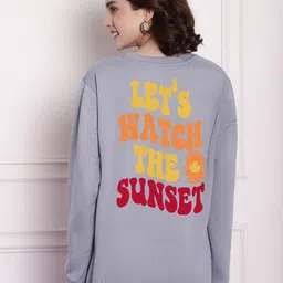 Imsa Moda Typography Printed Fleece Sweatshirt-picture-2