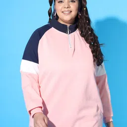 AUSTIVO Plus Size Mock Collar Fleece Pullover Sweatshirt-15