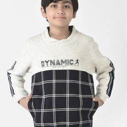 Crimsoune Club Boys Cotton Checked Sweatshirt-image-67