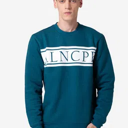 Allen Cooper Men Green Colourblocked Sweatshirt-image-97