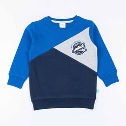 JusCubs Boys Navy Blue & Blue Colourblocked Cotton Sweatshirt-image-7