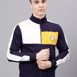 Richlook Colourblocked Mock Collar Front-Open Sweatshirt-picture-16