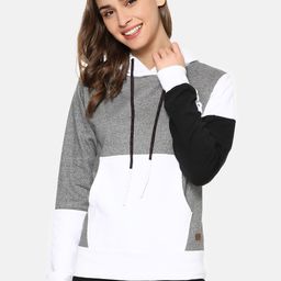 Campus Sutra Women Grey Colourblocked Sweatshirt-image-98