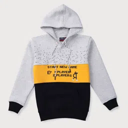 Gini and Jony Boys Colourblocked Hooded Fleece Sweatshirt-picture-10