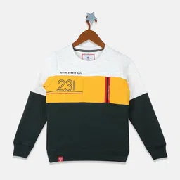 Monte Carlo Boys Mustard & Black Colourblocked Sweatshirt-image-60