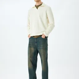 Koton Men Shirt Collar Pullover Sweatshirt-image-81