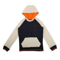 Pepe Jeans Boys Navy Blue Colourblocked Hooded Sweatshirt-image-37