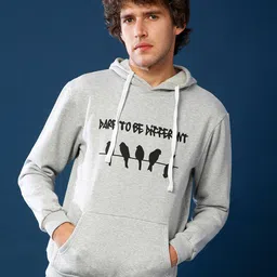 Campus Sutra Men Grey Printed Hooded Sweatshirt-picture-46