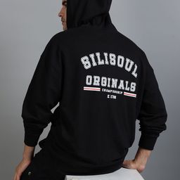 SILISOUL Typography Printed Hooded Oversized Cotton Casual Sweatshirt-image-28