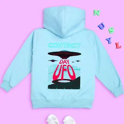 NUSYL Kids Graphic Printed Hooded Long Sleeves Fleece Pullover Sweatshirt-picture-41