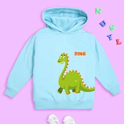 NUSYL Kids Dinosaur Printed Long Sleeves Hooded Pullover Sweatshirt-picture-16