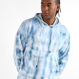 Campus Sutra White Tie & Dye Dyed Cotton Hooded Pullover Sweatshirt-image-137